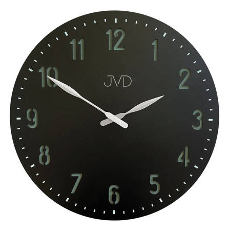 Zegar JVD ścienny DREWNO czarny DUŻY 50 cm HC39.1