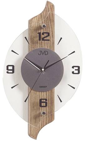Zegar JVD ścienny szkło drewno 45 cm NS18007.78